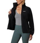Columbia Women's Benton Springs Full Zip Jacket, Soft Fleece with Classic Fit, Black, Small