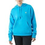 Champion Women's Hoodie, Powerblend, Fleece Hoodie, Sweatshirt for Women, C Logo (Reg. or Plus), New Palatinate Blue C Logo, Large