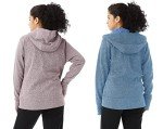 TEX2FIT 2-Pack Full Zip Hoodies for Women, Fleece Zip Hooded Sweatshirt (2pcs Set)(Pink Melange/Blue Melange, Large)