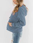wkwmrpet Women's Basic Pullover Hoodie Loose fit Ultra Soft Hooded Loose Sweatshirt with Pocket Grey Blue