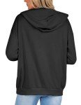 Zeagoo Womens Zip Up Hoodies Long Sleeve Lightweight Oversized Casual Sweatshirts Jacket with Pocket Black
