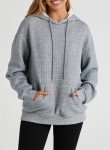 SHEWIN Oversized Sweatshirt for Women Loose fit Casual Long Sleeve Waffle Hoodies Pullover Sweatshirts Soft Trendy Fall Outfit for Women 2024,US 18-20(2XL),Grey