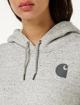 Carhartt Women's Relaxed Fit Midweight Logo Sleeve Graphic Sweatshirt, Asphalt Heather NEP, Medium