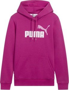 PUMA Women's Essentials Logo Fleece Hoodie (Available in Plus), Pink, Medium
