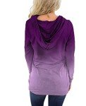onlypuff Women's Hooded Sweatshirt Crew Neck Fall Tops Hoodies Long Sleeve Tunics Purple