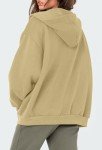 LYHIPSS Womens Oversized Zip Up Hoodies with Pockets Long Sleeve Y2K Sweatshirt Jacket 2024 Khaki