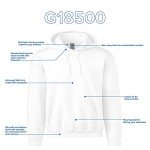Gildan Unisex-Adult Fleece Hoodie Sweatshirt, Style G18500, Multipack, White (2-Pack), Large
