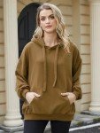 ROSYLINE Womens Hoodies Oversized Fleece Sweatshirts for Women Long Sleeve Pullover Hoodies with Pocket Brown M