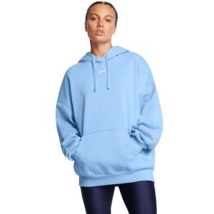 Under Armour Women's Rival Fleece Oversized Hoodie, (465) Horizon Blue / / White, Medium