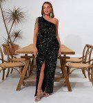 Elegant One-Shoulder Sequin Mermaid Cocktail Dress