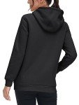MAGCOMSEN Black Hooded Sweatshirt for Women Thermal Sherpa Lined Hoodies Warm Fuzzy Fleece Long Sleeve Shirts for Winter, XL