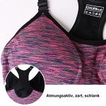 QXURkut 2 Pack Sports Bras for Women, High Impact Seamless Wireless Padded Yoga Bra Fitness Running Workout Bra (Black Purple, Large)