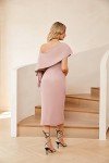 JASAMBAC Women's Pink Off-Shoulder Evening Dress