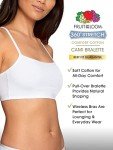 Fruit of the Loom Women's Spaghetti Strap Cotton Pullover Sports Bra Value Pack, Sand/White/Heather Grey/Black/Blushing Rose/Charcoal, 38