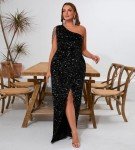 Elegant One-Shoulder Sequin Mermaid Cocktail Dress