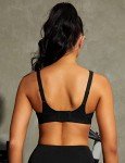 WingsLove Women's Sports Bra High Impact Bounce Adjustable Control Workout Bra Non Padded Wirefree Running Bra(Black,36DD)
