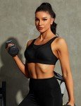 WingsLove Women's Sports Bra High Impact Bounce Adjustable Control Workout Bra Non Padded Wirefree Running Bra(Black,36DD)
