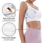 AGUTIUN Sports Bras for Women High Support Longline Workout Yoga Bras Cross Back Padded Running Athletic Tank Top White
