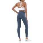 AGUTIUN Sports Bras for Women High Support Longline Workout Yoga Bras Cross Back Padded Running Athletic Tank Top White