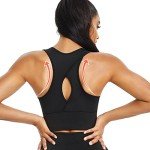 Ursexyly Women's Zip Front Closure Sports Bra Longline Racerback Workout Crop Tank Tops Padded Wirefree Support Gym Yoga Bra (as1, Alpha, l, Regular, Regular, Black)