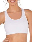 Fruit of the Loom Womens Built Up Tank Style Sports Bra, Blue Gem Heather with Black/White/Black Hue, 38