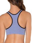 Fruit of the Loom Womens Built Up Tank Style Sports Bra, Blue Gem Heather with Black/White/Black Hue, 38