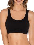 Fruit of the Loom Womens Built Up Tank Style Sports Bra, Blue Gem Heather with Black/White/Black Hue, 38