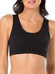 Fruit of the Loom Women's Built-Up Sports Bra, Black/White/Heather Grey, 38 (Pack of 6)