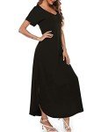 Black Tie-Dye Floral Short Sleeve Summer Maxi Dress