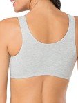 Fruit of the Loom Women's Built-Up Sports Bra, Black/White/Heather Grey, 38 (Pack of 6)