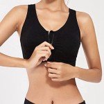 INIBUD Women's Sports Bra Post-Surgery Bra Zip Bra Zipper Front Wirefree Removable Pads Yoga Bra Zip Sports Bra (4 Pack (Bbpg), X-Large)