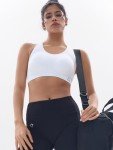 FITTIN Racerback Sports Bras for Women - Padded Seamless Bras for Yoga Gym Workout Fitness White