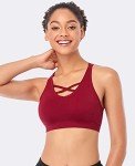 ANGOOL Strappy Sports Bras for Women,Medium Support Wirefree Yoga Bra Activewear 3 Pack XL