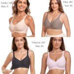 Gailife Comfort Bras for Women V Neck Wireless Bras T-Shirt Bras Bralette for Women No Underwire with Extra Bra Extende -New-Black-L