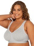 Fruit of the Loom Women's Wireless Cotton Bra, Heather Grey, 42DD