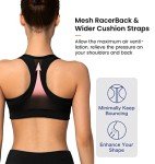 Yvette Zip Front Sports Bra High Impact Sports Bras for Women Plus Size Workout Fitness Bra, Black, L+