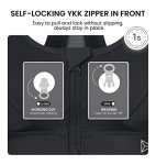 Yvette Zip Front Sports Bra High Impact Sports Bras for Women Plus Size Workout Fitness Bra, Black, L+