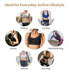 Yvette Zip Front Sports Bra High Impact Sports Bras for Women Plus Size Workout Fitness Bra, Black, L+