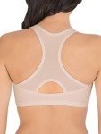 Fruit of the Loom Women's Front Close Racerback Sports Bra, Sand/Black Hue, 38