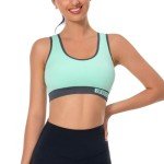 DEVECCO Racerback Sports Bras for Women Medium Support Wireless Padded Full Coverage Workout Bra Multipack