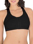 Fruit of the Loom Women's Front Close Racerback Sports Bra, Sand/Black Hue, 38