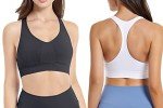 SEGRILA Women’s Sports Bras Pack Workout Bras Padded Racerback Yoga Bras,Black&White&Grey,L