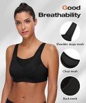 WingsLove High Impact Sports Bras for Women Full Coverage Wirefree Non Padded Workout Bras Full Support Plus Size Bra(Black,38C)