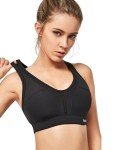 Yvette Women's High Impact Sports Bras Full Support Criss Cross Back Sexy Running Bra for Plus Size, Black, L(AC)