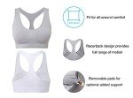 SEGRILA Women’s Sports Bras Pack Workout Bras Padded Racerback Yoga Bras,Black&White&Grey,L