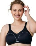 Wonderbra Womens High Impact Wire-free Sports Bra, Black, 36C US