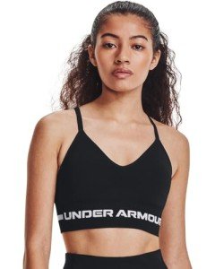 Under Armour Women's Seamless Low Impact Long Sports Bra, Black (001)/Halo Gray, X-Large
