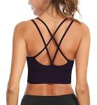 Enjoyoself Womens Strappy Sports Bra for Yoga Running Athletic Gym Workout Fitness Tank Tops, Black/Purple/Green/White,4 Pieces