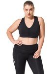Yvette Women's High Impact Sports Bras Full Support Criss Cross Back Sexy Running Bra for Plus Size, Black, L(AC)