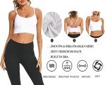 Enjoyoself Womens Strappy Sports Bra for Yoga Running Athletic Gym Workout Fitness Tank Tops, Black/Purple/Green/White,4 Pieces